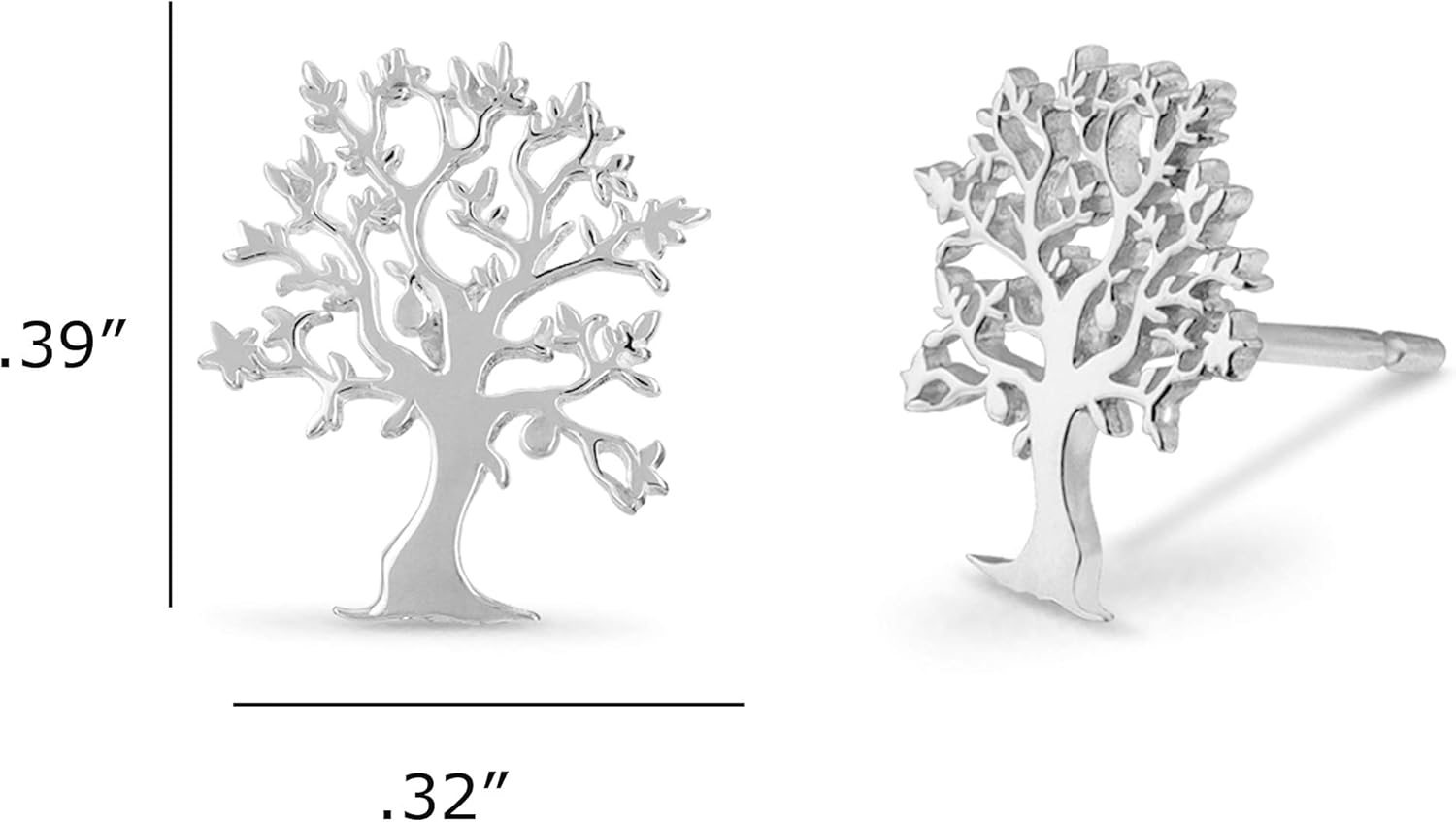 Boma Jewelry Sterling Silver Tree of Life Nature Stud Earrings