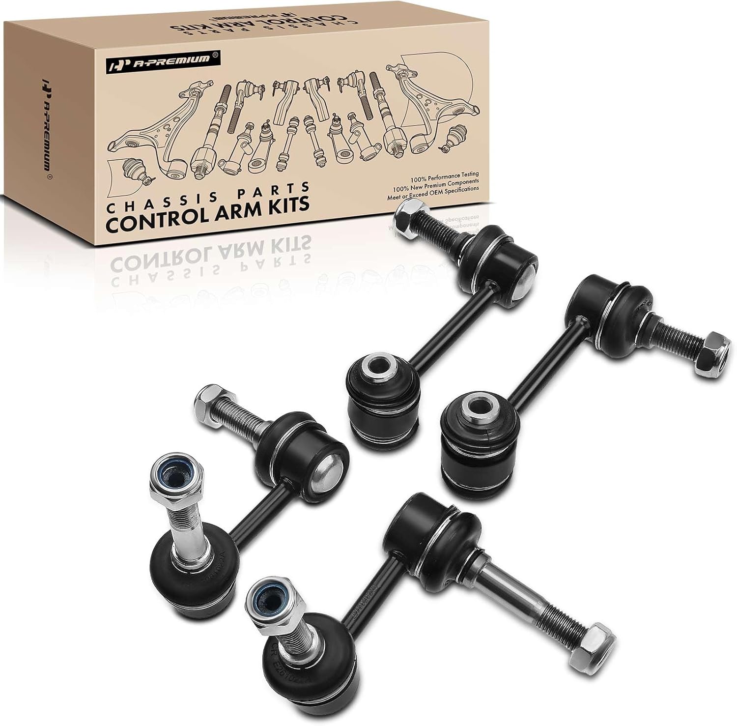 A-Premium Set of 4, Front & Rear Sway Bar Links Kit Stabilizer Bar Links Compatible with Lexus IS F 2008-2014, IS250 2006-2008, IS350 2006-2008, RWD Only