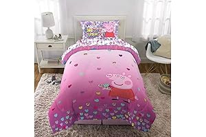 Peppa Pig Twin Reversible Comforter and 3 Piece Twin Sheet Set