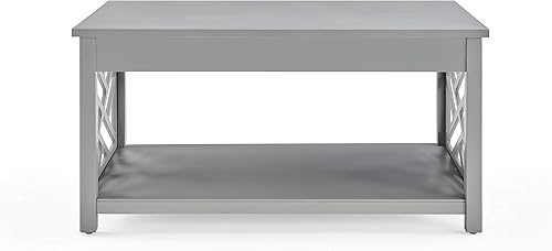 Miniatura 9 de Alaterre Furniture Coventry - Mesa de centro de madera de 36 pulgadas de ancho, color gris Gris,Blanco