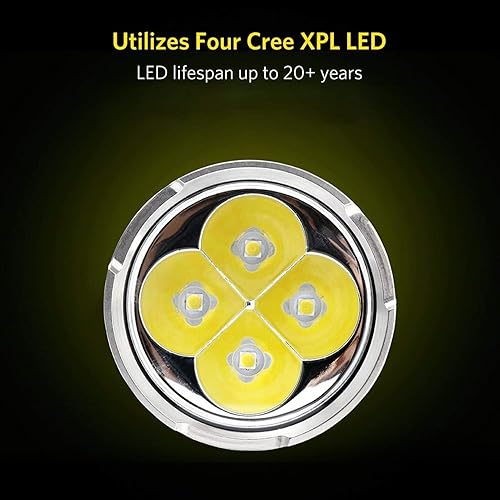 Miniatura 4 de Linterna eléctrica de espera ultra larga BLF Q8 4* XPL 5000lm potente linterna LED 18650 reflector profesional procedimiento de operación múltiple