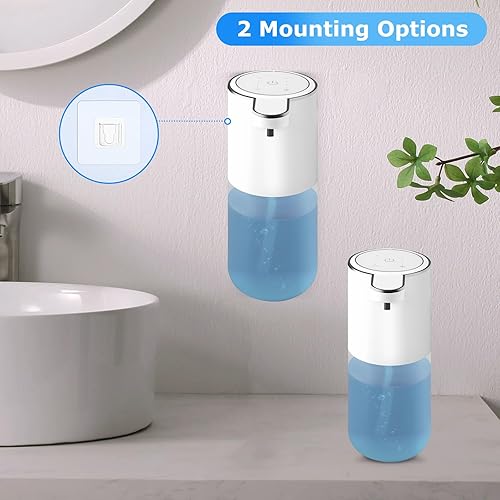 Miniatura 5 de Paquete de 2 dispensadores de jabón, dispensador automático de jabón líquido sin contacto, dispensador de jabón inteligente montado en la pared para