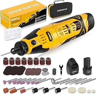 BEI & HONG 12V Cordless Rotary Tool, 6 Speeds to 35000 RPM Power Rotary Tools with 2.0Ah Battery and Charger, Tool-free Change Chuck, 90 Accessories Rotary Tool Kit for Cutting, Drilling and DIY