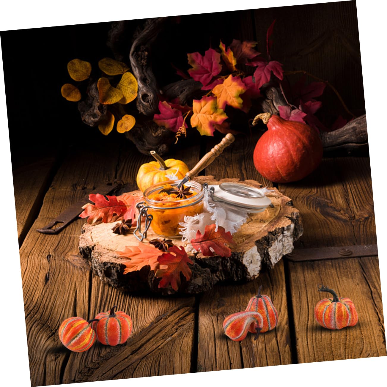 PRETYZOOM 24piezas Calabazas Artificiales Decorativas De Halloween Mate Accesorios Fotográficos De Otoño para Decoración De Fiestas y Hogar