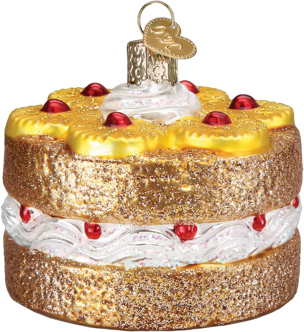 Old World Christmas Pineapple Upside-Down Cake Glass Blown Ornament for Christmas Tree, Handcrafted Holiday Decoration, Dessert Collection - Image 2