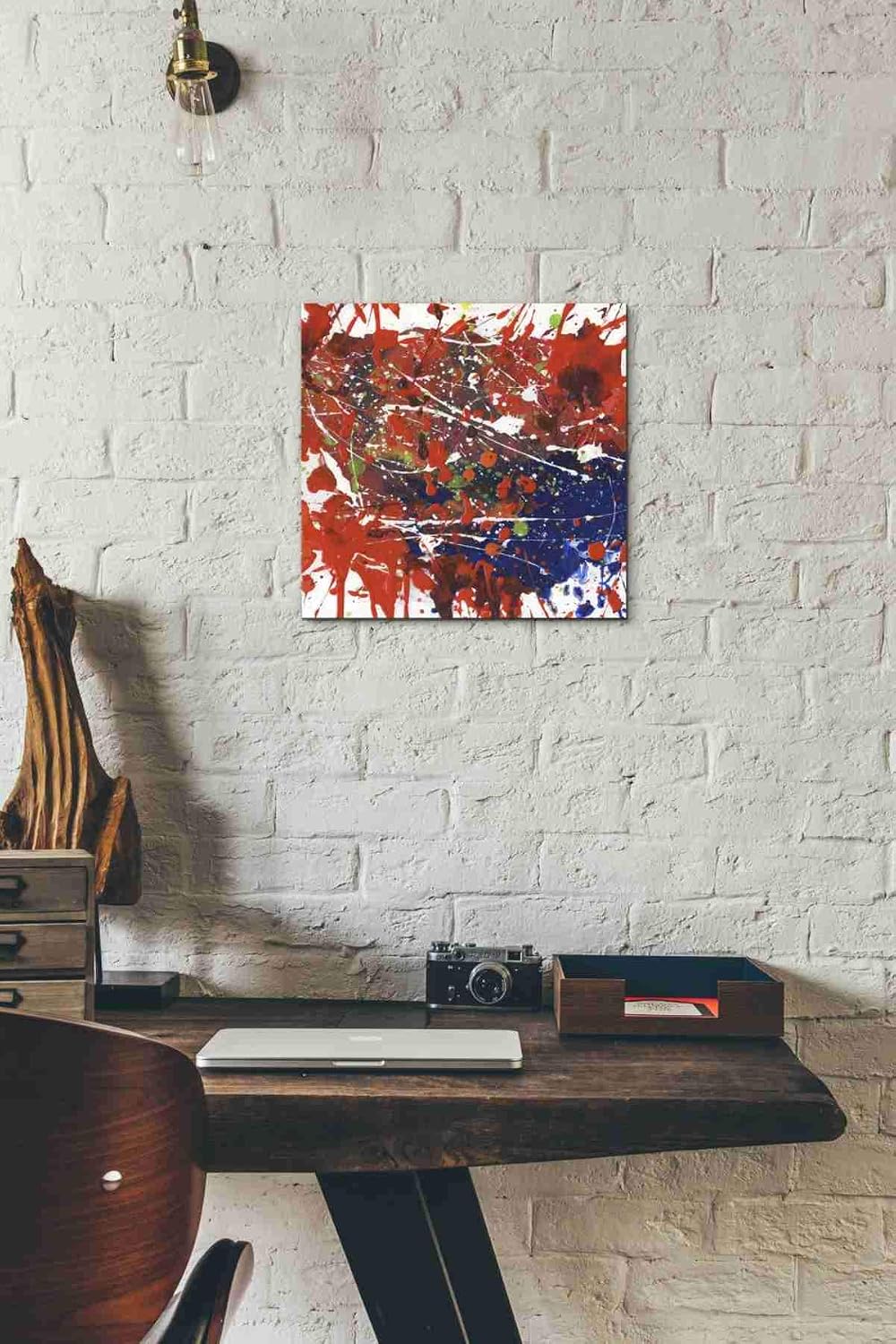 Epic Graffiti ' CATCHING Moment' by Bonnec Brothers Giclee Canvas Wall Art, 12" x 12", Red