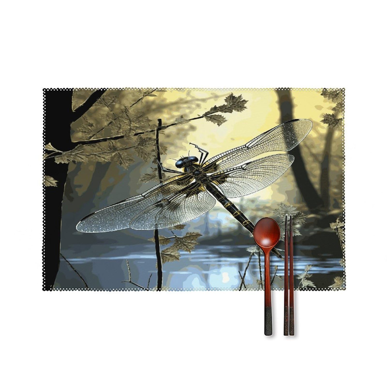 Fodpand Style Dragonflies Placemats Set Of 4 Place Mats Table Mats