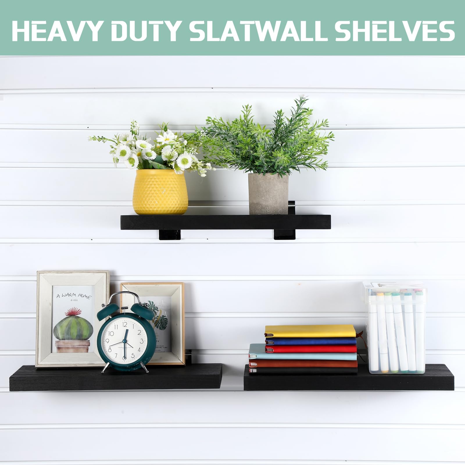Amazon.com: Landical 4 Pack Wooden Slatwall Shelf, 16.1