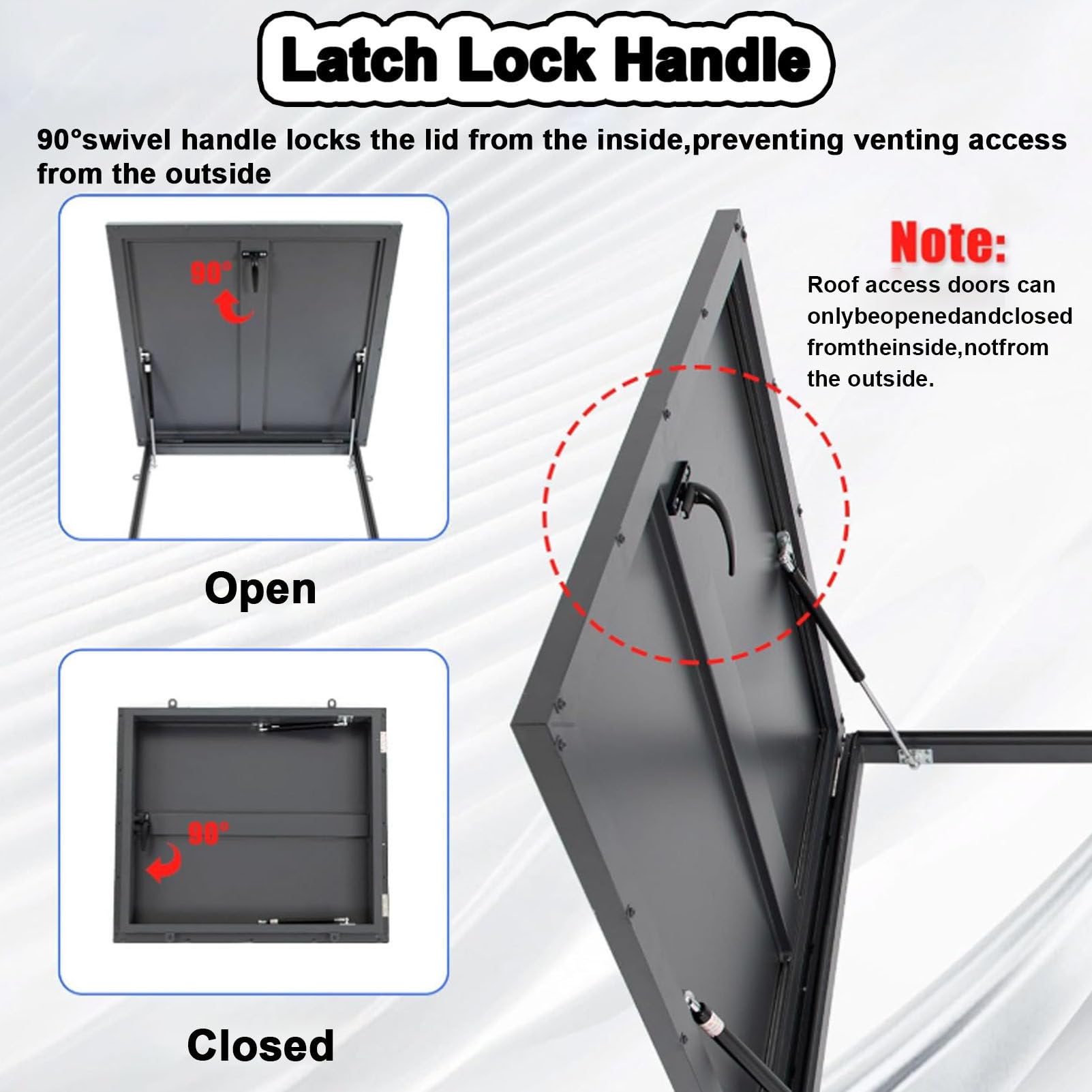 Trampilla de techo galvanizada, trampilla de techo de acero galvanizado con recubrimiento en polvo, puerta de seguridad de acero para techo, trampilla de acceso al techo, trampilla,60x60cm