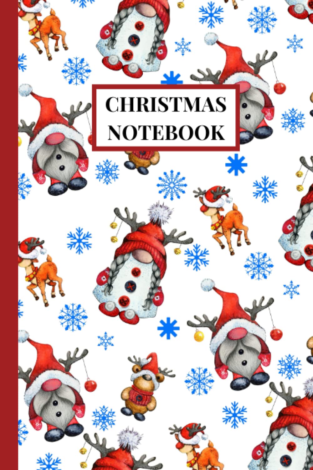 Christmas Notebook: Blank Lined 120 Page Christmas Notebook, Holiday Planner, 9x6 Inches