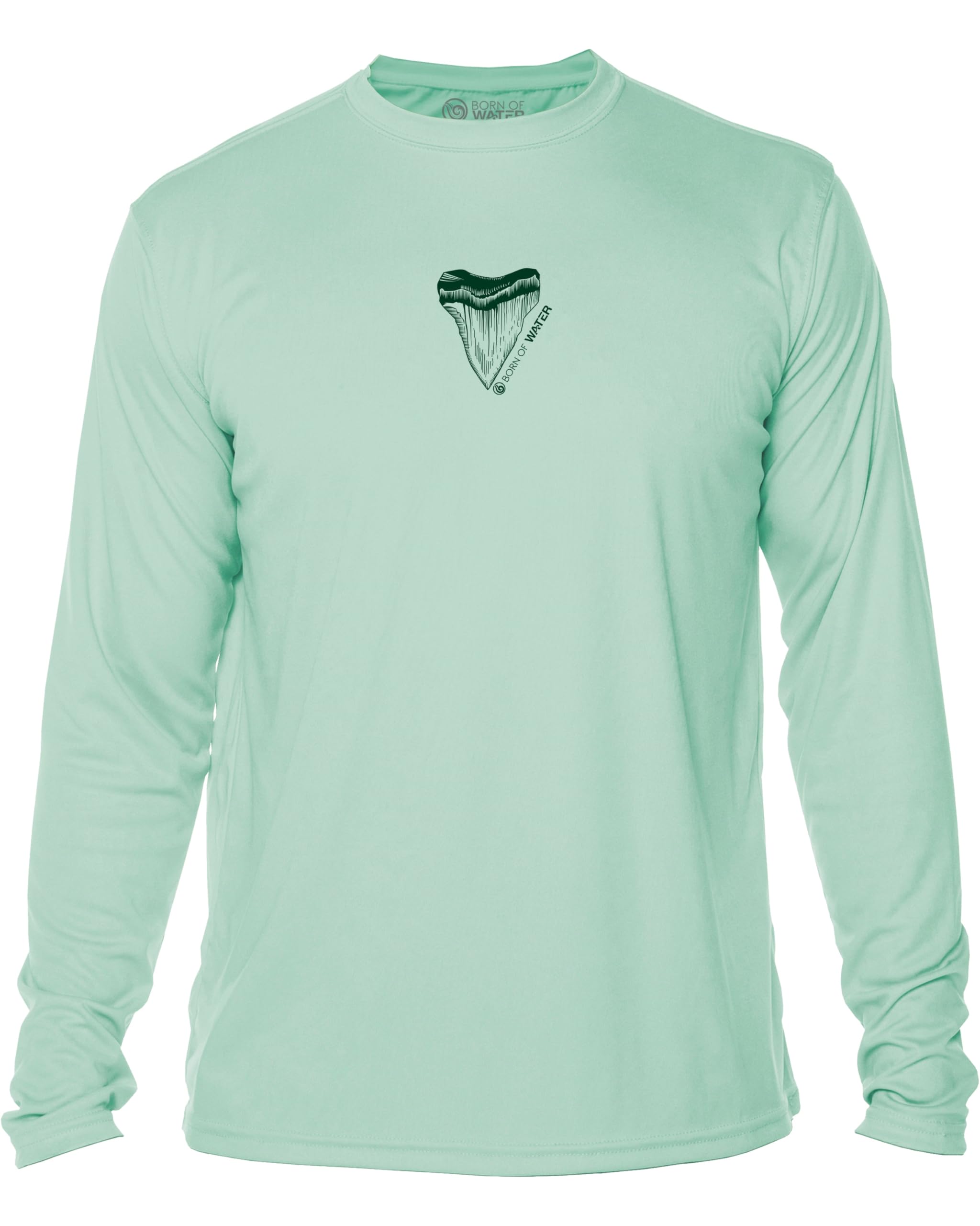 Great White Shark Shirt: UV UPF+ 50 Long Sleeve: Protection T-Shirt: Seagreen - XL