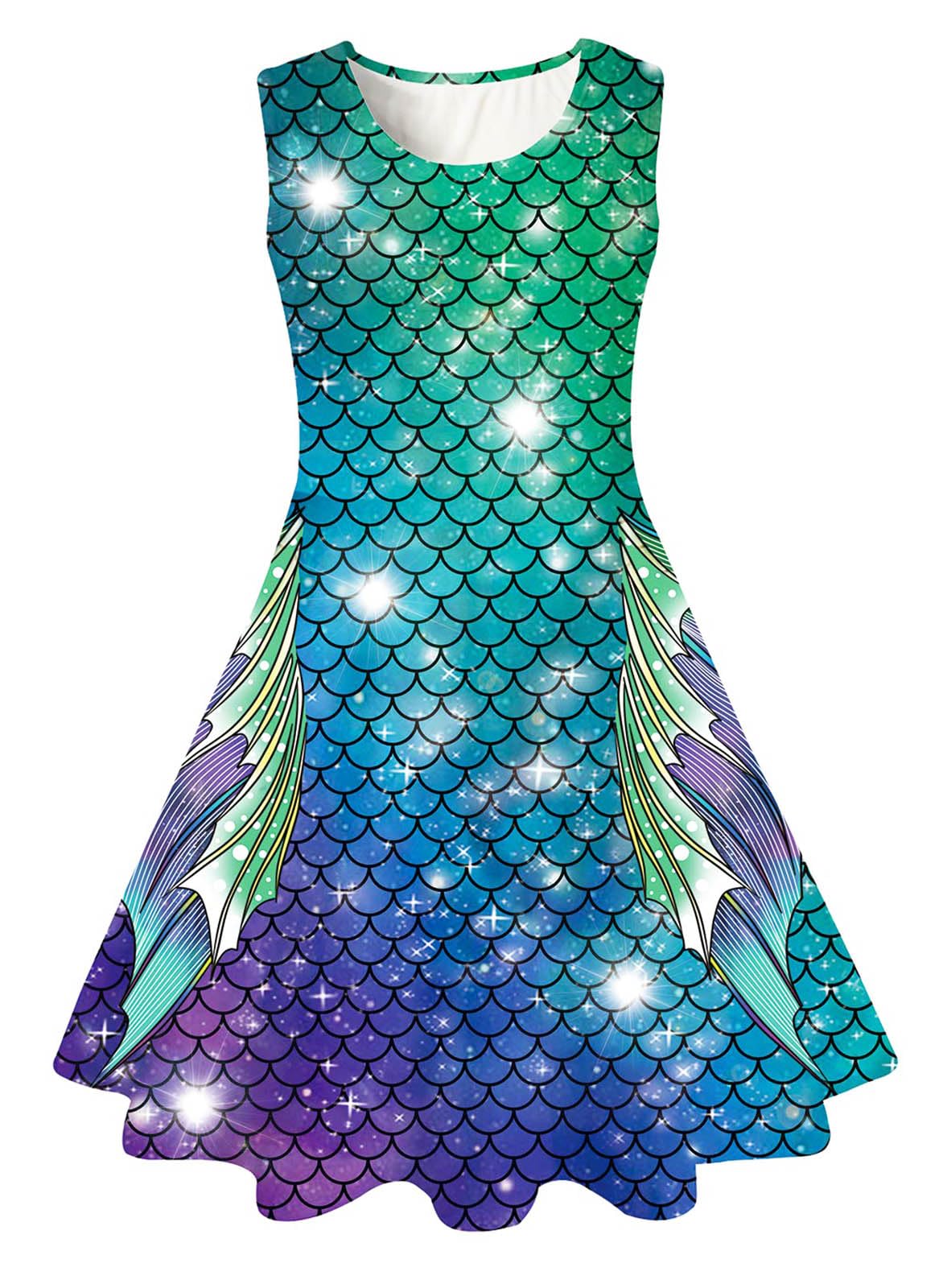 Idgreatim Vestido para Niñas Disfraz Niños A-Line Sin Mangas Vestido de Verano Vestido Colorido 4-15 Años