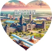 Dayton Ohio Travel Souvenir Destination Die Cut Heart Shaped Decorative Flat Magnet 6-Inch
