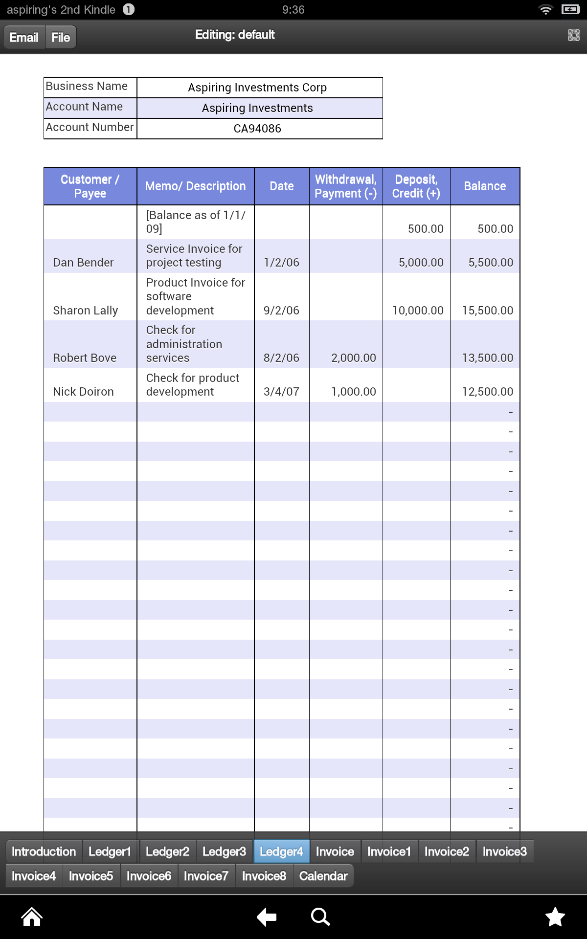 Invoice and Ledger-App im Amazon Appstore