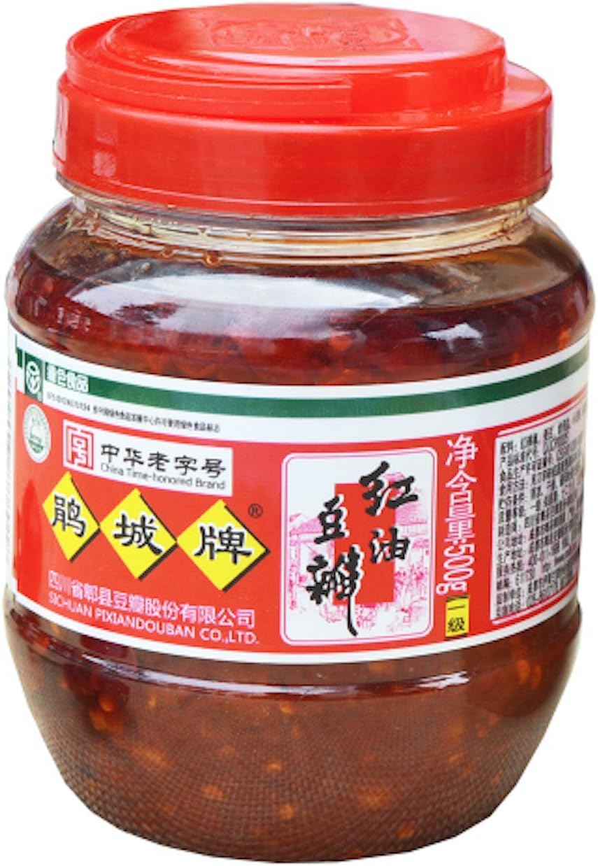 HESHS Sichuan Pixian Boad Bean Paste with Red Chili Oil - 17.6 oz (500g) | Hong You Dou Ban