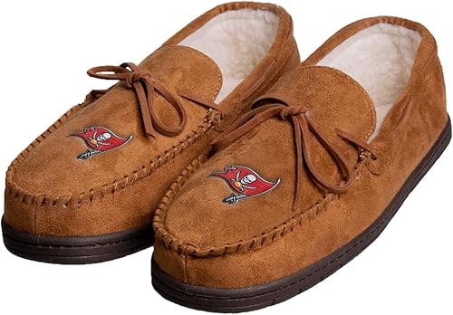 Miniatura 73 de FOCO Mens NFL Team Logo Moccasin Slippers Beige,Color del equipo