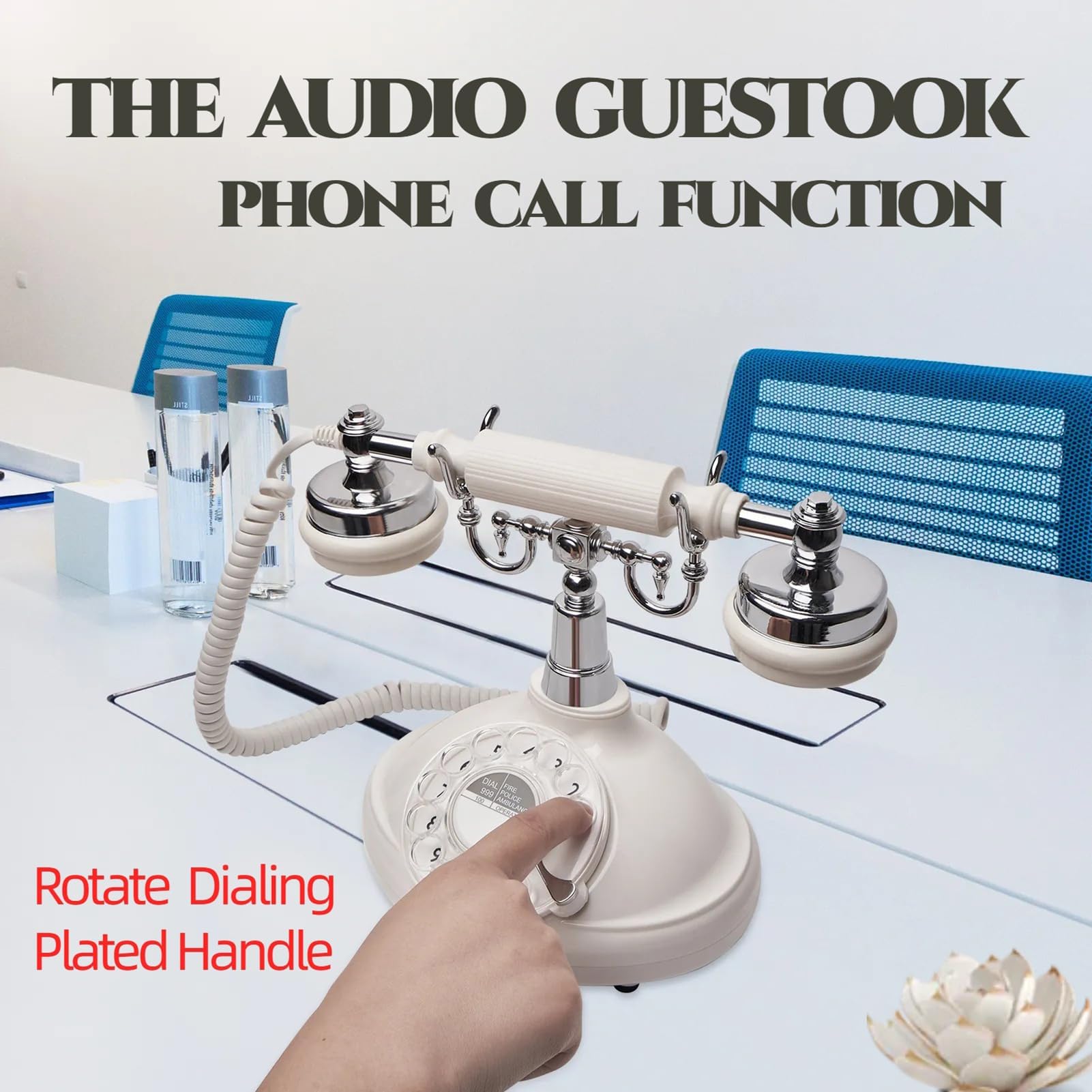 Libro Degli Ospiti Audio Telefono Per Matrimoni, Registrazione In Stile Retrò Classico Messaggi Audio Personalizzati Libro Degli Ospiti Per Feste Compleanni Noleggi Confessioni Occasioni Spec(Color:B)