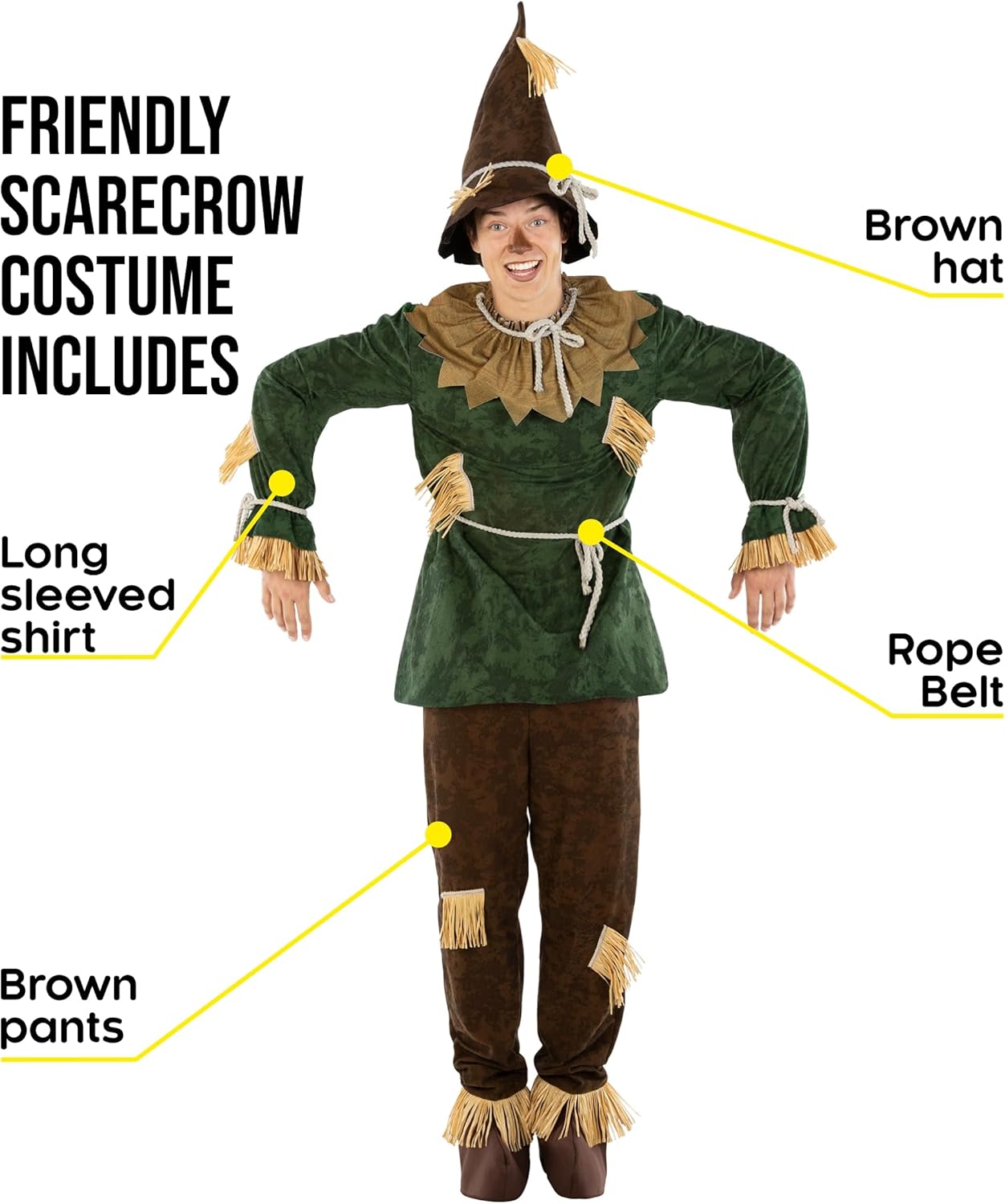 Morph Friendly Scarecrow Costume Men, Halloween Costumes For Mens Scarecrow Costume Adult Halloween Costumes - Image 2