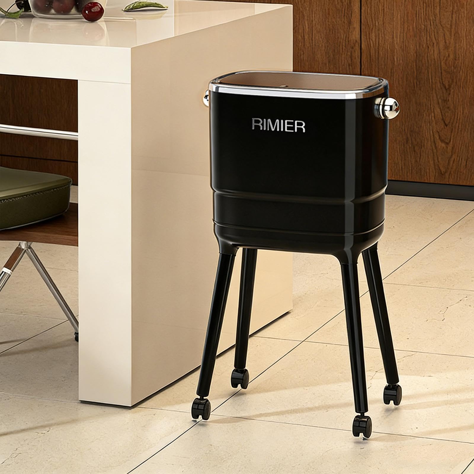 MagiDeal Papelera Minimalista y Resistente con Patas para Cocina, Oficina, baño, Aseo y Dormitorio, Negro