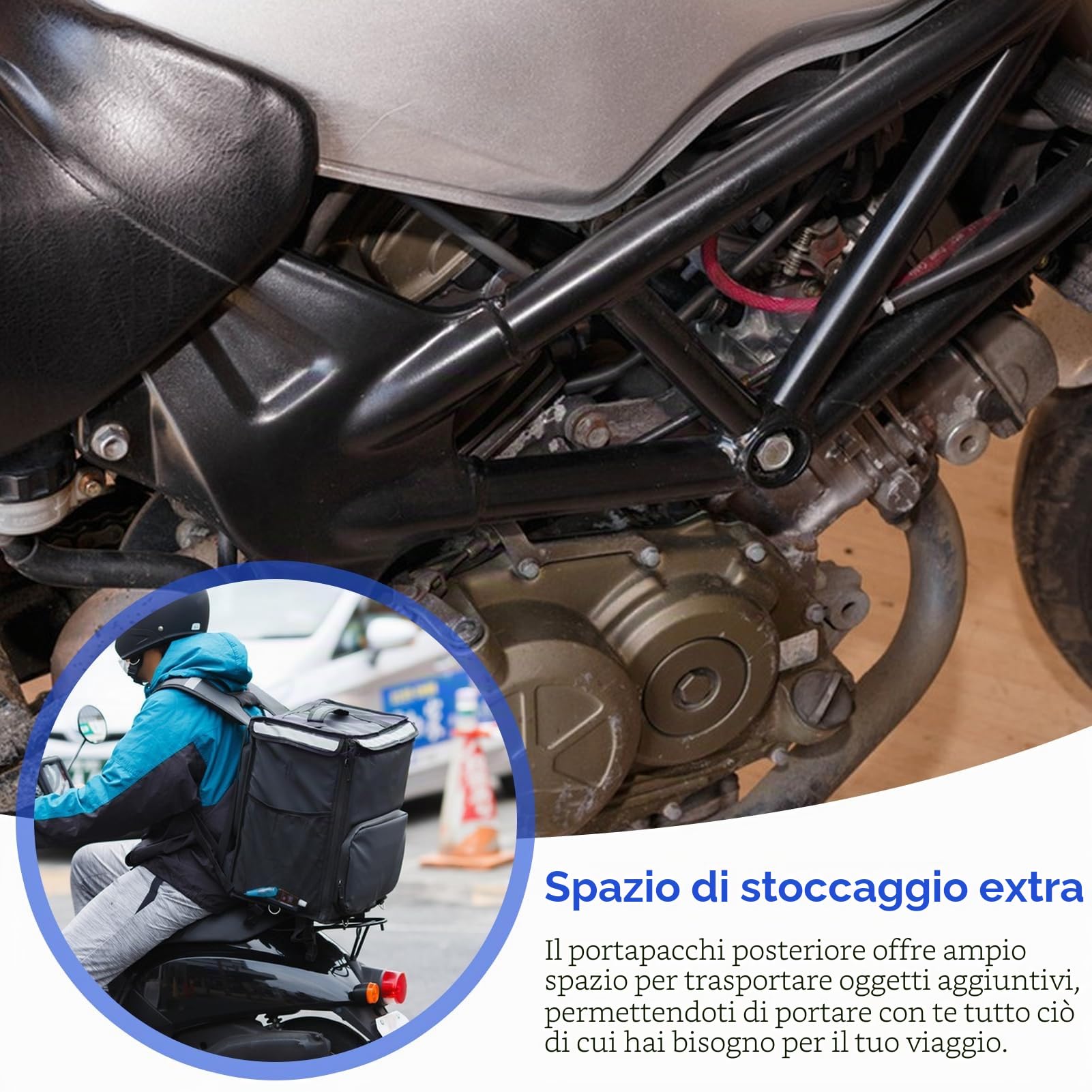 Portapacchi Posteriore Motorcylce per V7 Stone Special Custom 2021-2024, Portapacchi Posteriore, Portapacchi Cargo Enduro per V7