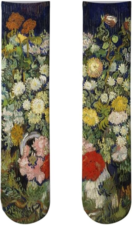 Calze Da Pittura A Olio Famose In Tutto Il Mondo Per La Notte Stellata Monet Mona Lisa Art Sock Retro Personalità Confortevole Sokken Per Le Donne - Foto 11