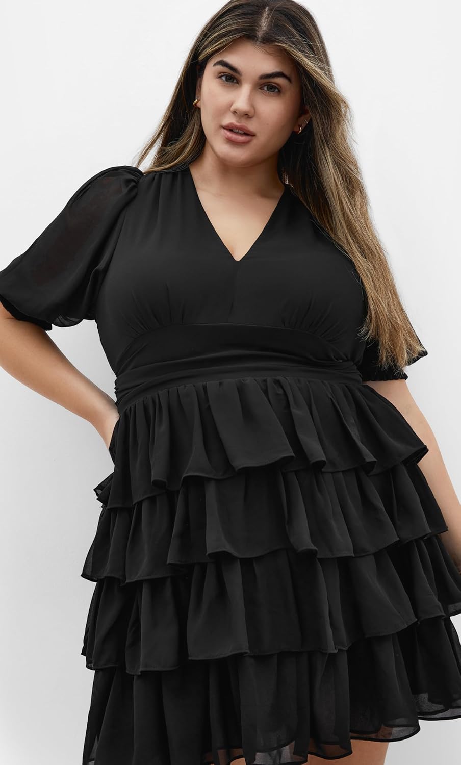 City Chic Women's Plus Size Dress - Kailey Short Sleeve Ruffle - Image 4