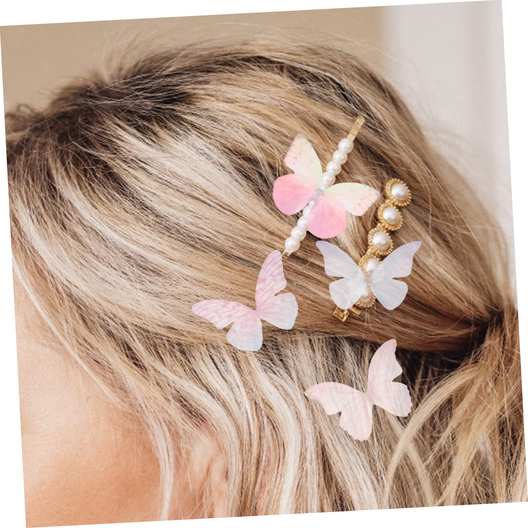 STOBOK 400stücke Organza Schmetterlinge Bunte Schmetterlinge Für Bastelprojekte Dekoration Und Hochzeiten Zufällige Farben Für Haaraccessoires Und Kreative Designs