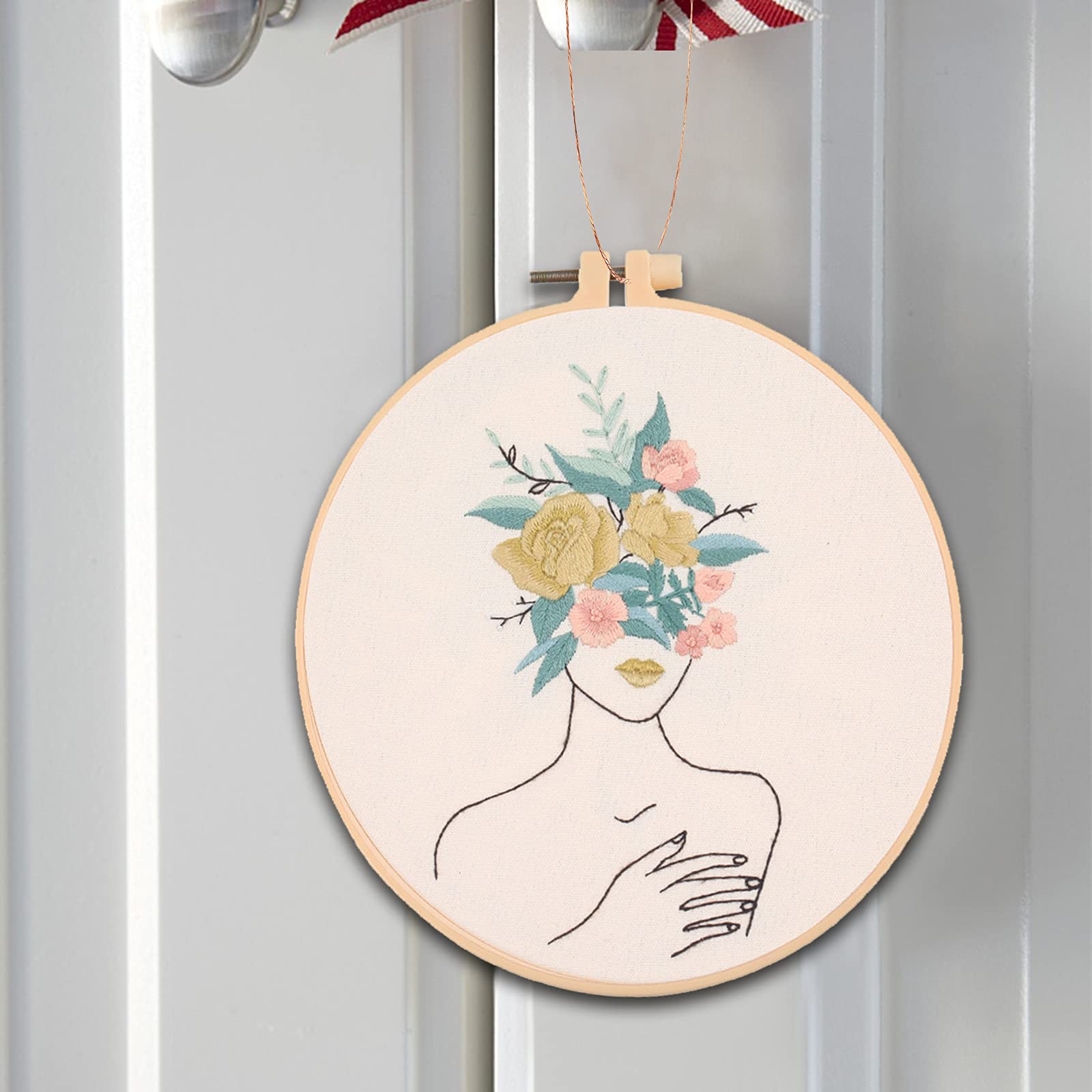 Kit Ricamo Floreale Per Principianti - 3 Set Con Telai E Filo