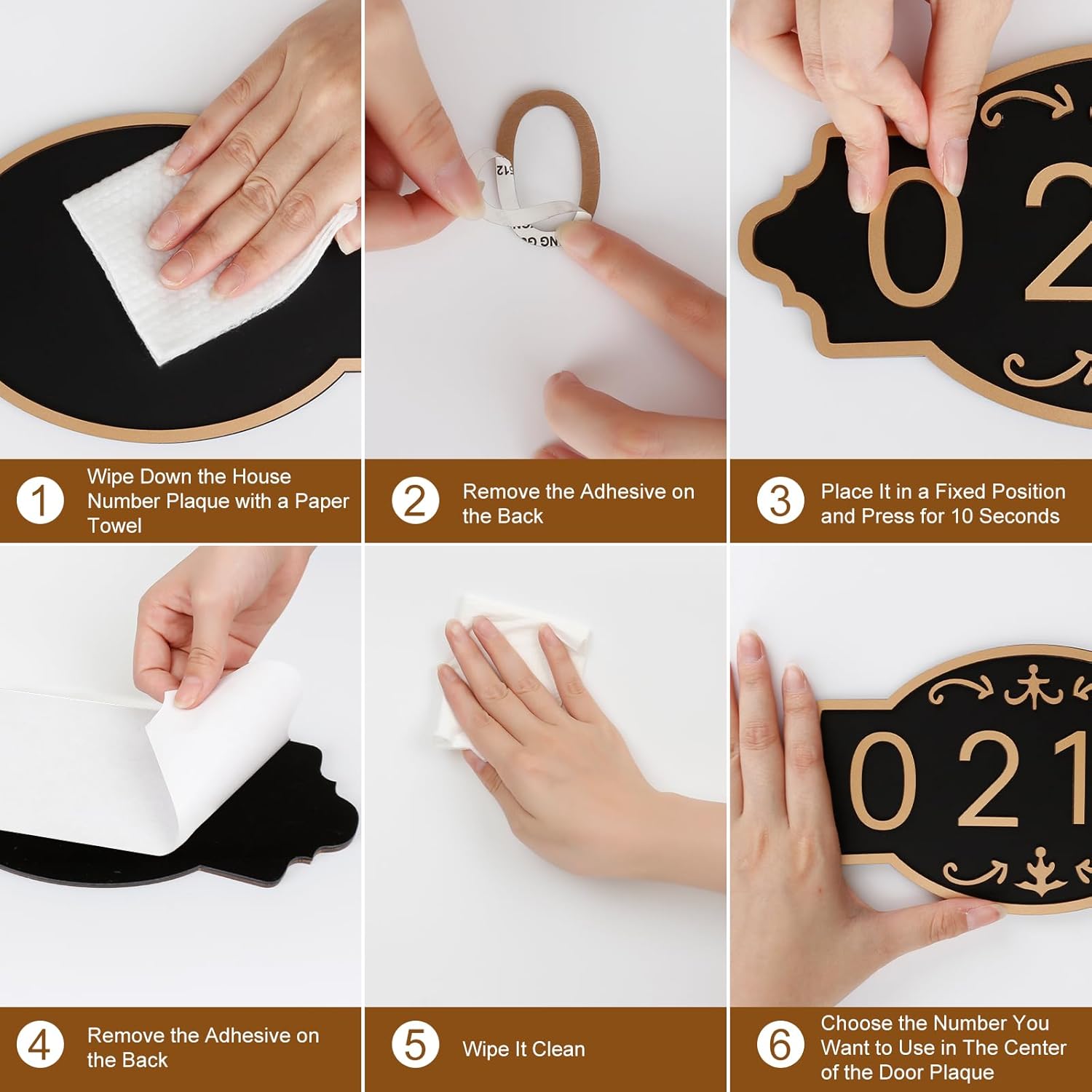 House Numbers for Outside, Personalized Address Signs for House, Mailbox, Apartment, Office, Coffee Shop, Hotel, Garden (Contain Two Sets of Numbers from 0-9)