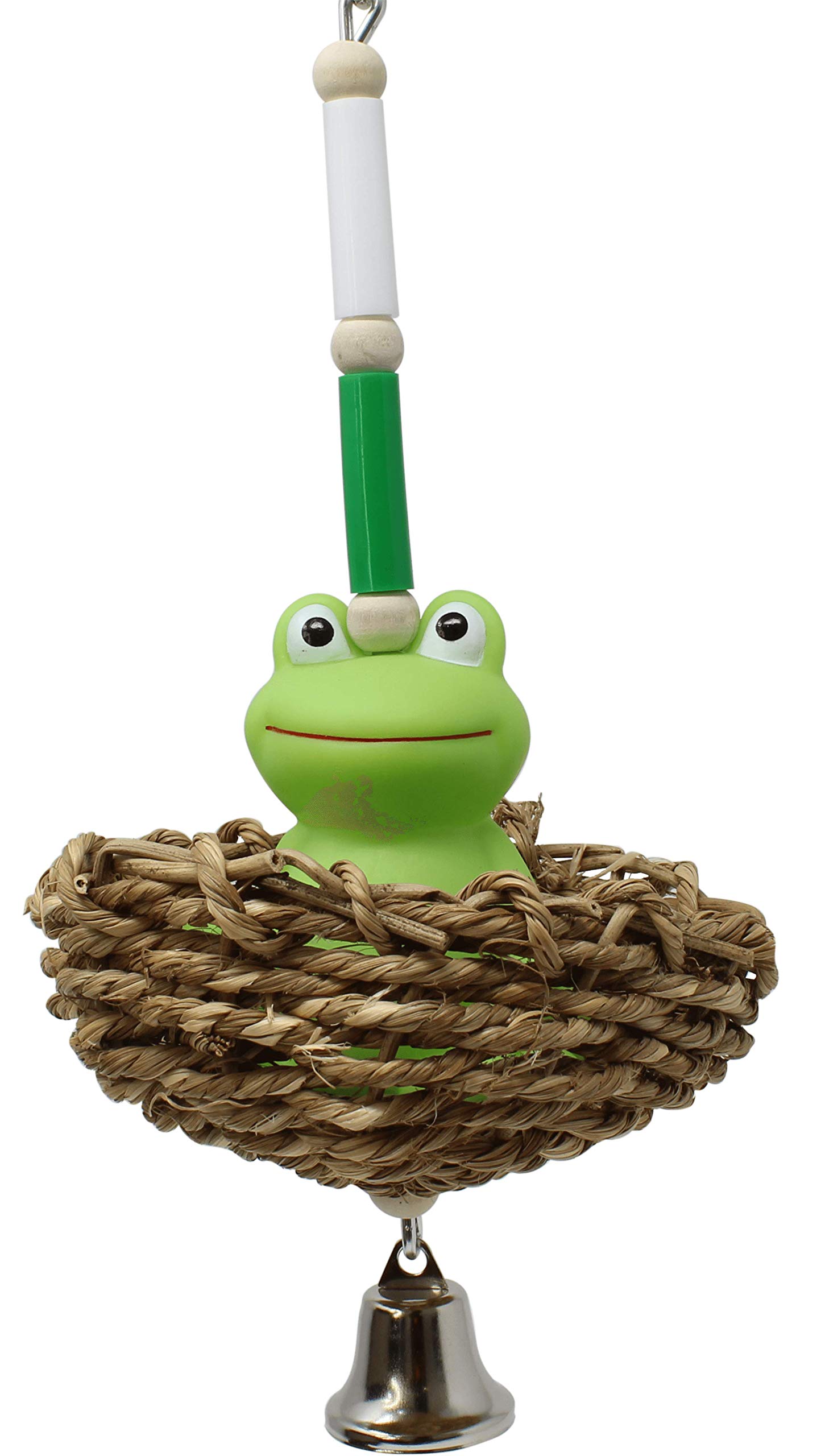 812 Magic Frog Bonka Bird Toys Rubber Seagrass Chew Foraging Parrot Parrotlet African Grey Cockatoo Amazon