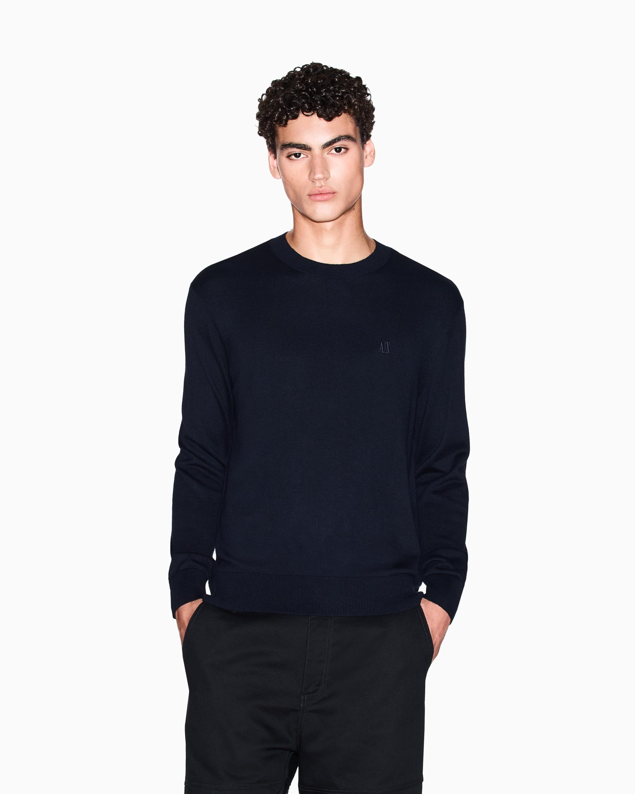 Armani Exchange Icon Project, Embroidered Logo Pullover Uomo (Pacco da 1)