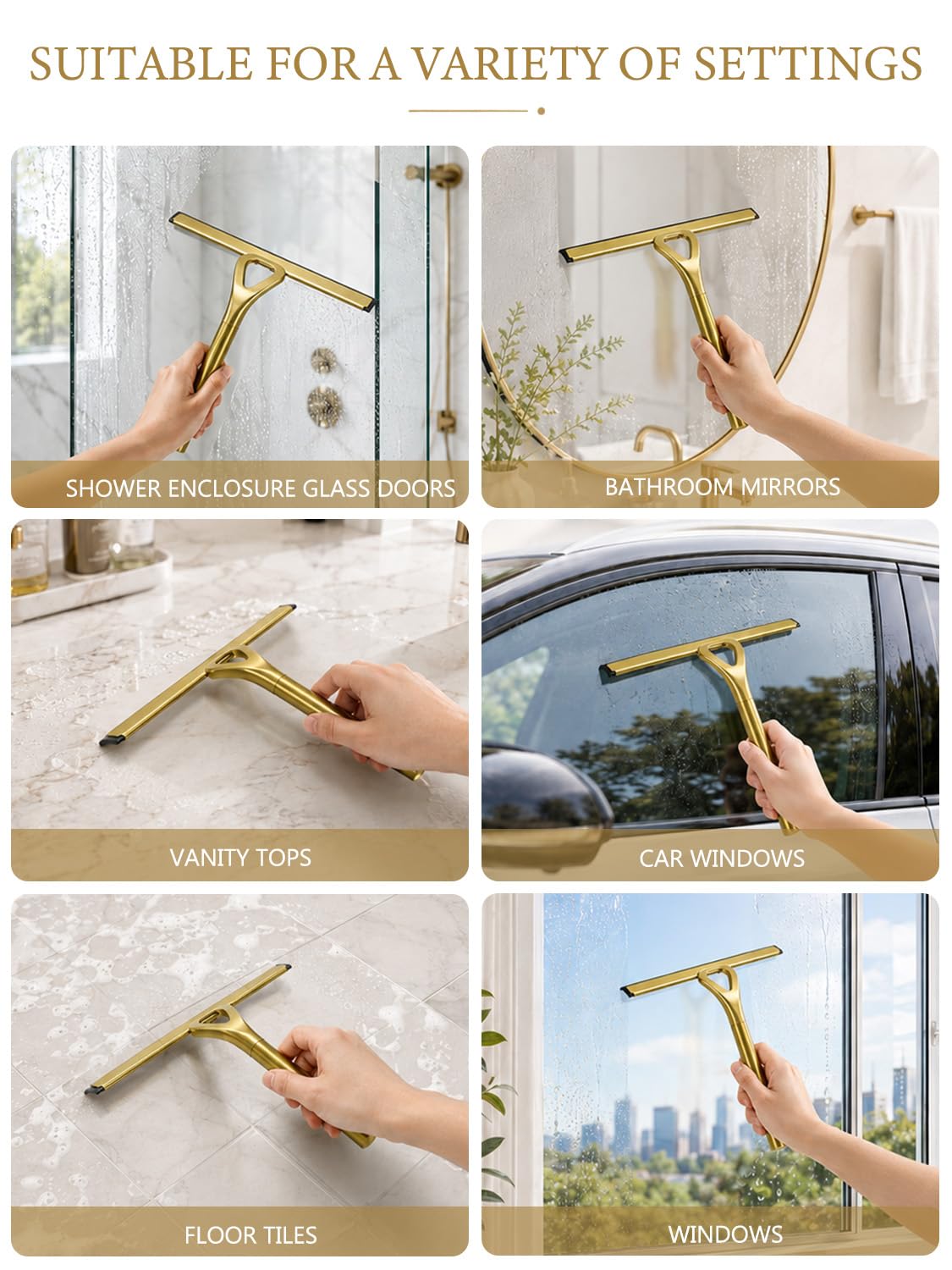 Duschabzieher für Glastüren, Edelstahl Duschabzieher, Fensterreinigungswerkzeuge für Glastüren, Auto, Glas, Badezimmer, Fenster, Küchenspiegel