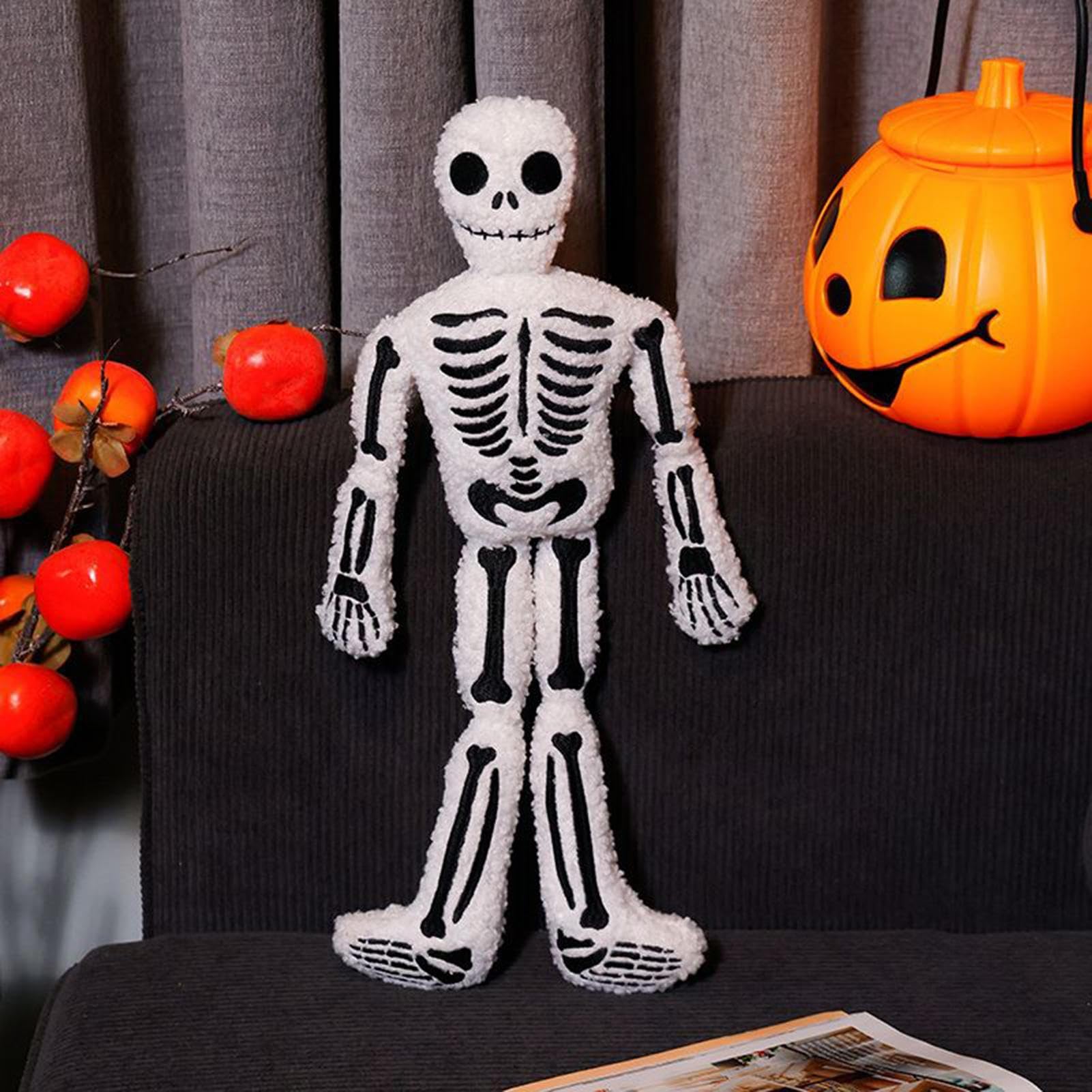 4 Scheletri Giocattolo Fidget, Figure Snodabili Con Supporto Per Telefono, Decorazione Horror Per Feste Halloween E Bomboniere - 2