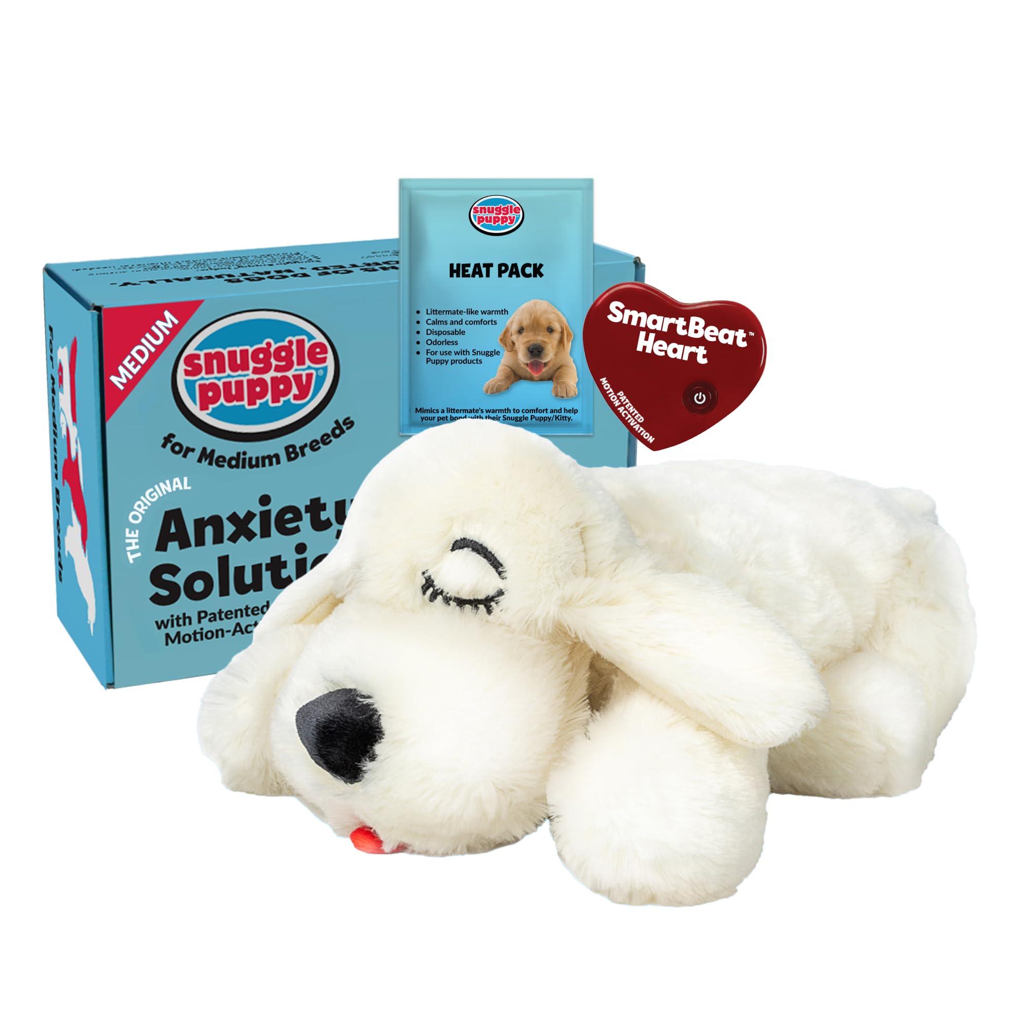 Snuggle Puppy Heartbeat Dog Toy for Puppies Real-Feel Heartbeat Calming Sleep Aid and Crate Training Comfort Toy with