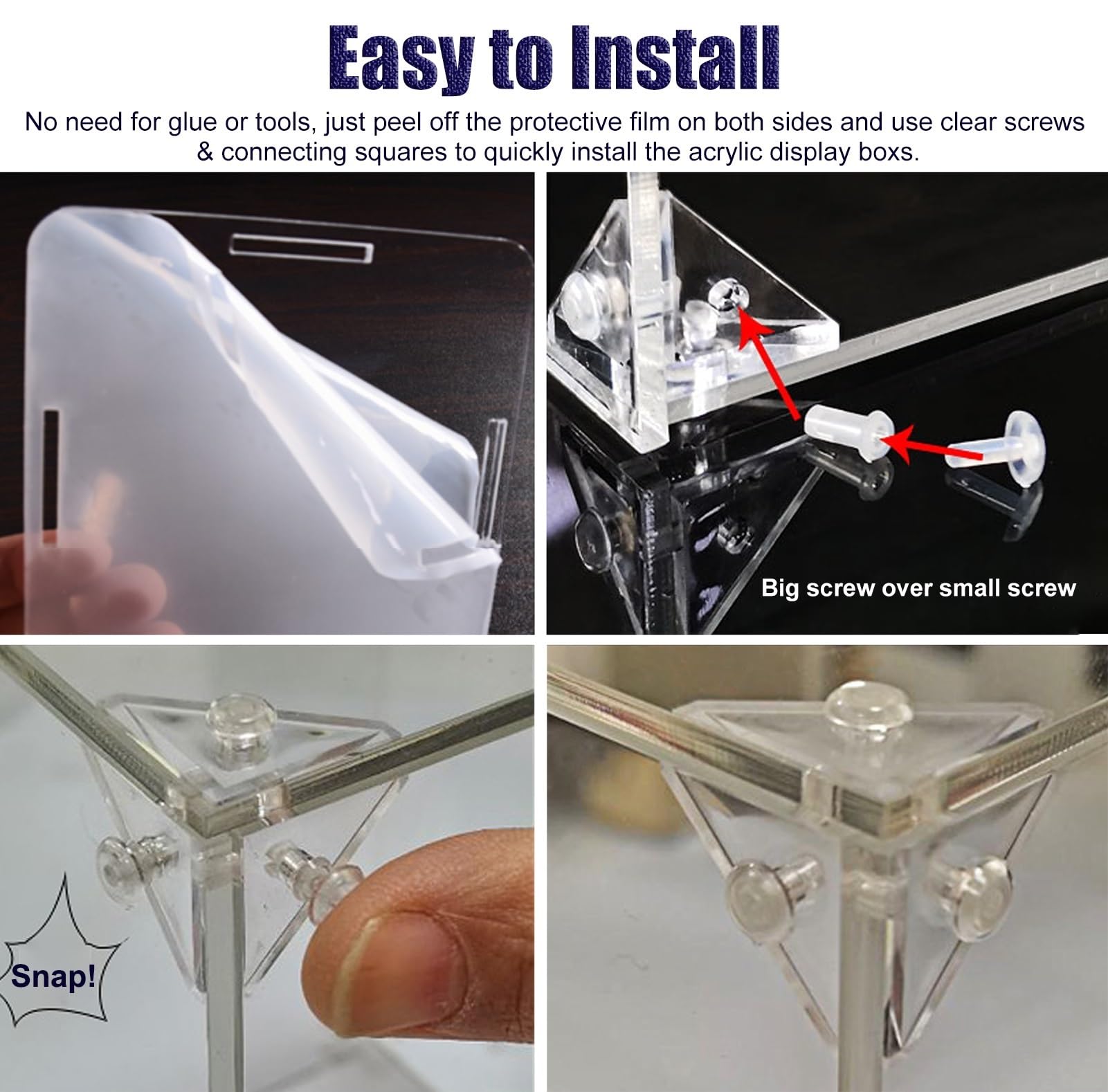 Urna Metacrilato Vitrinas de Acrílico Transparente Iluminadas para Maquetas, Vitrina Antipolvo con Base y Tapa Iluminadas, Caja de Cristal Alternativa para Miniaturas/ Juguetes(15x25xH20cm/6x10x8")