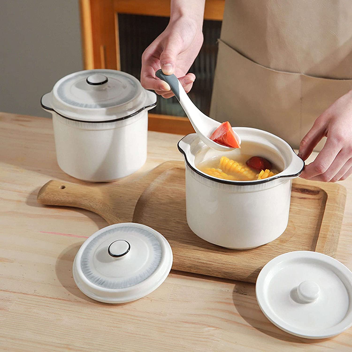 Bols à soupe en céramique, bols à petit-déjeuner, bols à nouilles, petit bol à soupe en céramique avec couvercle, bol à soupe à l'oignon français, passe au micro-ondes, petit bol à petit-déjeuner avec