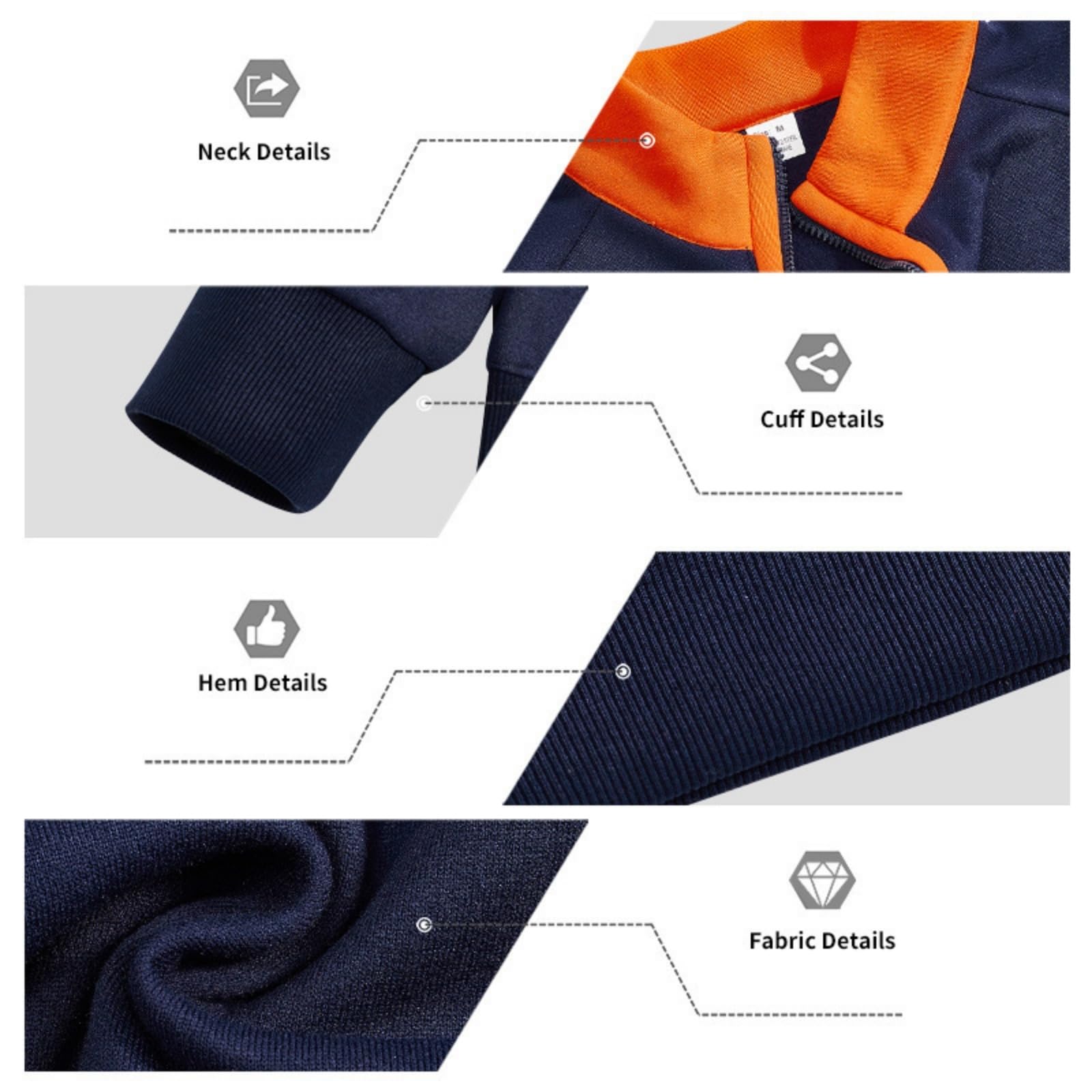 Greabuy Conjunto deportivo de 2 piezas para hombre: sudadera con cremallera de un cuarto y overol transpirable y pantalones deportivos cónicos para entrenamiento