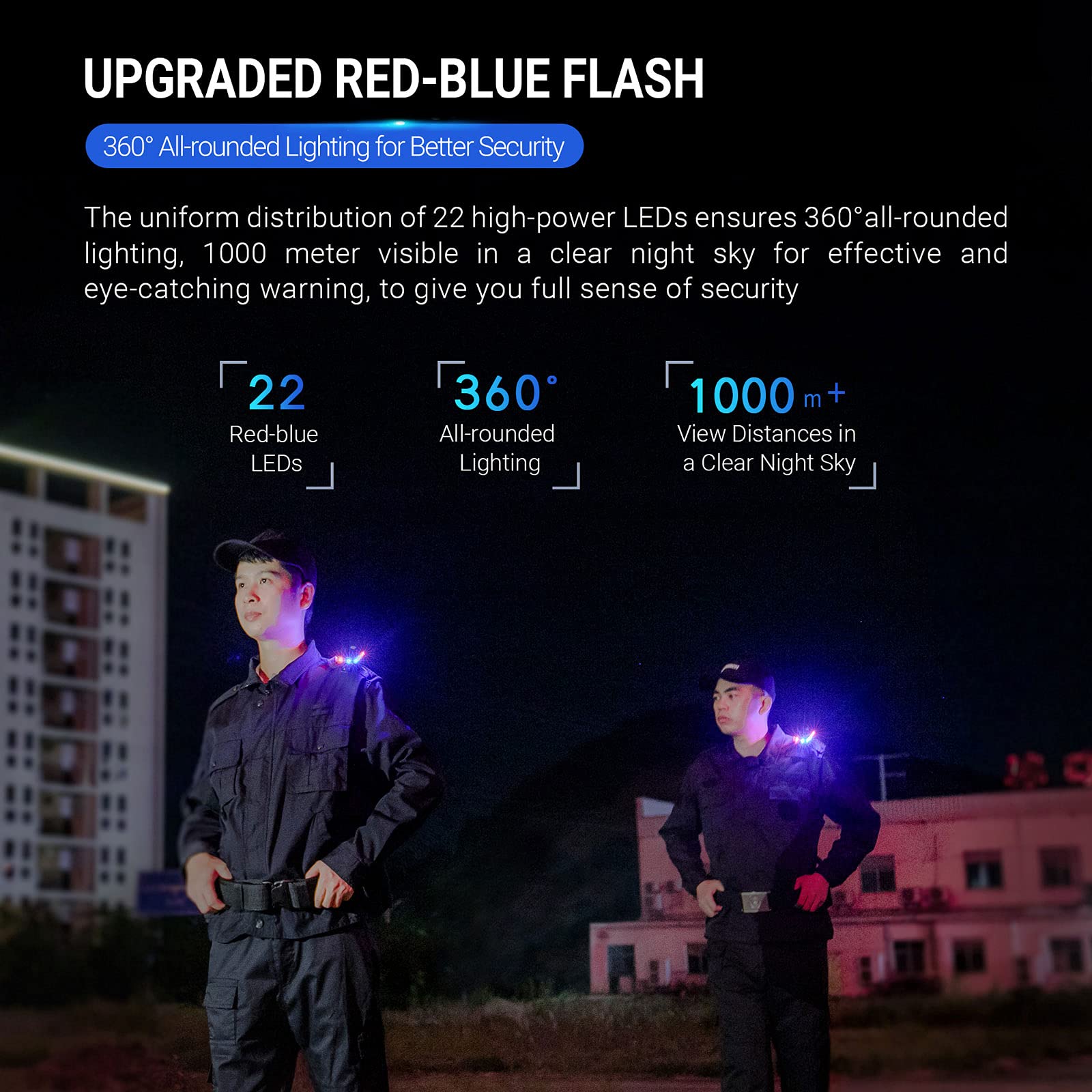 Nextorch UT41 Lampe De Police Rechargeable LED Pour Casque - Lumière Sécurité Multi-Couleurs IPX8 Avec Clip