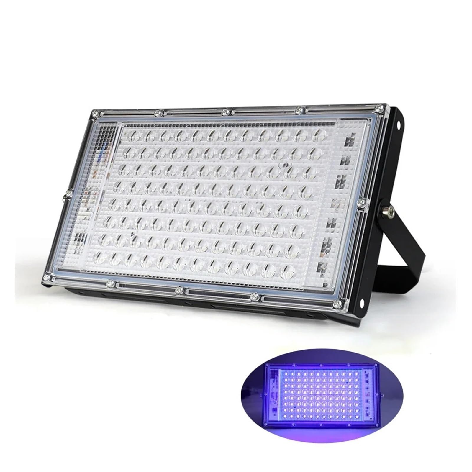 Luce LED UV, 50W 100W UV LED Luce di inondazione Indoor Outdoor LED Blacklight Proiettore 395nm 400nm Lampada da palco fluorescente ultravioletta Faretto for feste per unghie in gel UV e polimerizzazi