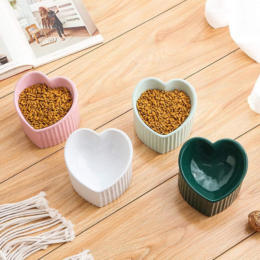 Ciotola per Gatti Rialzata e Inclinata - Ciotola Gatto in Ceramica Anti Vomito - Adatta per Microonde e Lavastoviglie - 180 g