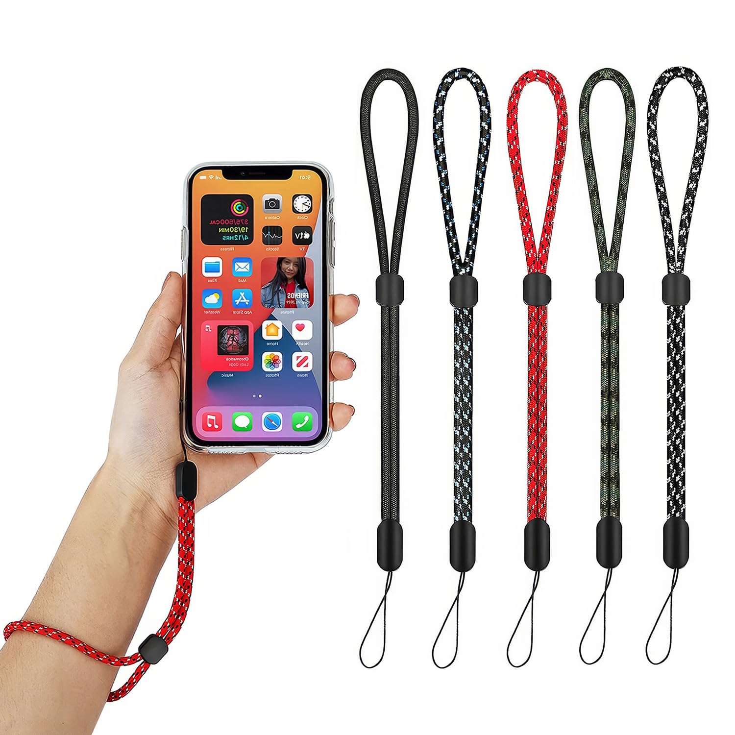 Pikkme 5-Pack Adjustable Wrist Lanyards Durable Nylon Straps for Phones, Keys, Cameras & More – Fits Most Phone Cases (Case Not Included) Multicolor-image-20