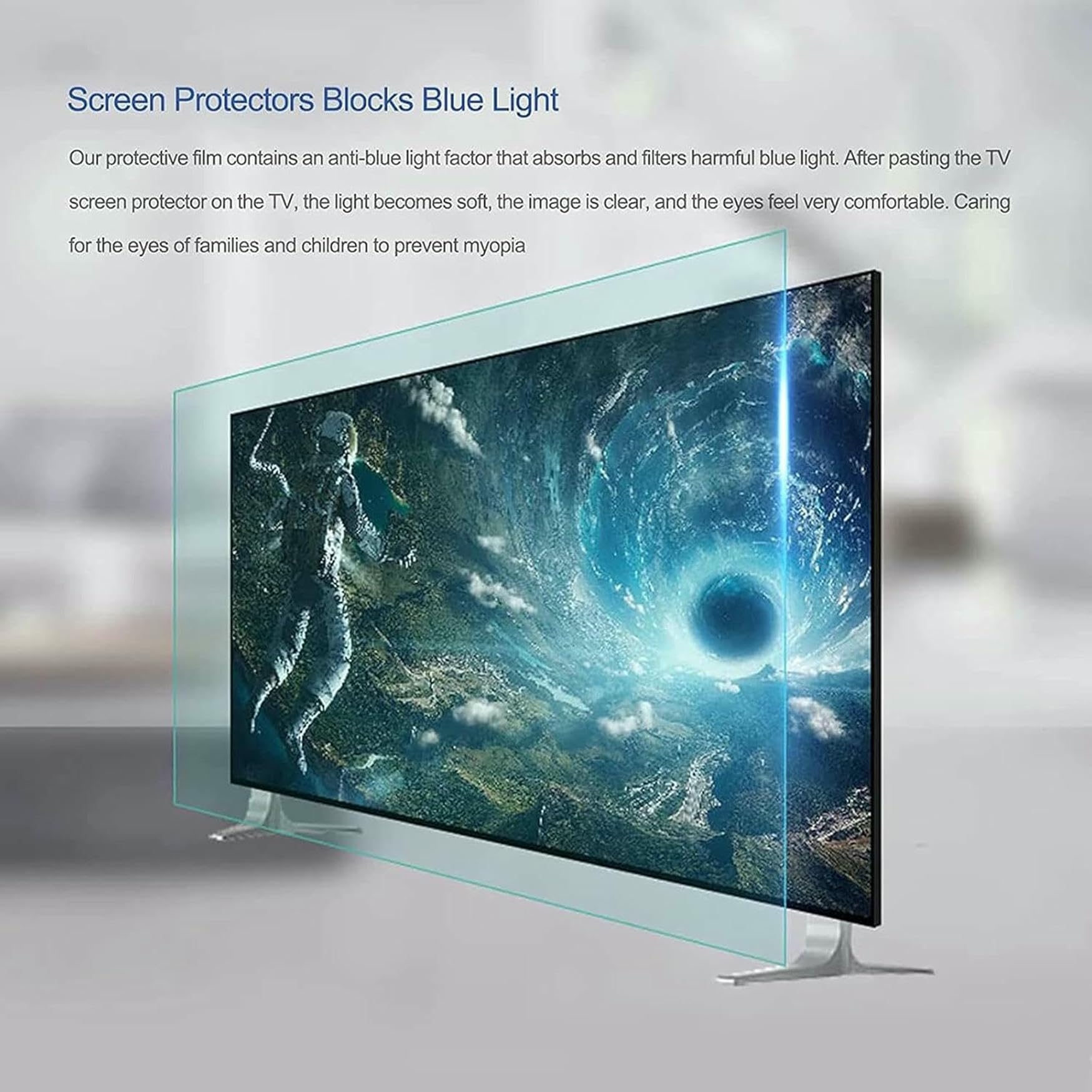 Folia ochronna na ekran telewizora z filtrem UV, folia antyodblaskowa/antyniebieskie światło, matowa, łagodzi zmęczenie oczu do telewizorów LCD, LED, OLED i QLED 4K HDTV,40 in 886 X 498mm