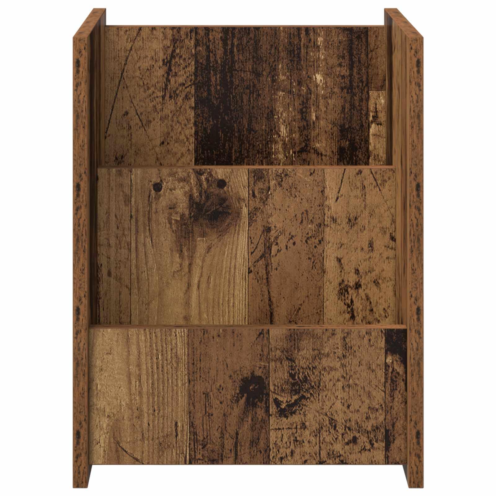 Antyczny drewniany stojak na czasopisma 35 x 35 x 45 cm | Drewno konstrukcyjne, prostokątny kształt, przechowywanie czasopism i dokumentów, łatwy montaż