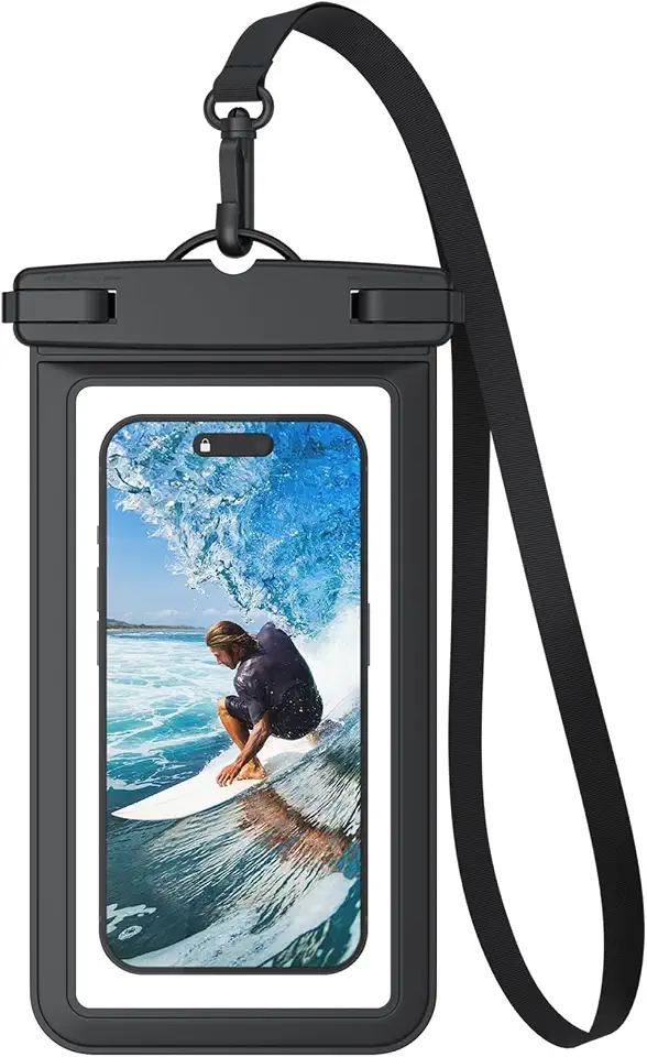 Waterproof Phone Pouch,IPX8 Waterproof Phone Case for Swimming,Underwater Phone Case for iPhone 15/14/13/12 Mini/Pro/Pro MAX/11/XS/XR/8 Plus/7 Plus,Samsung Galaxy Note,Huawei (Black)