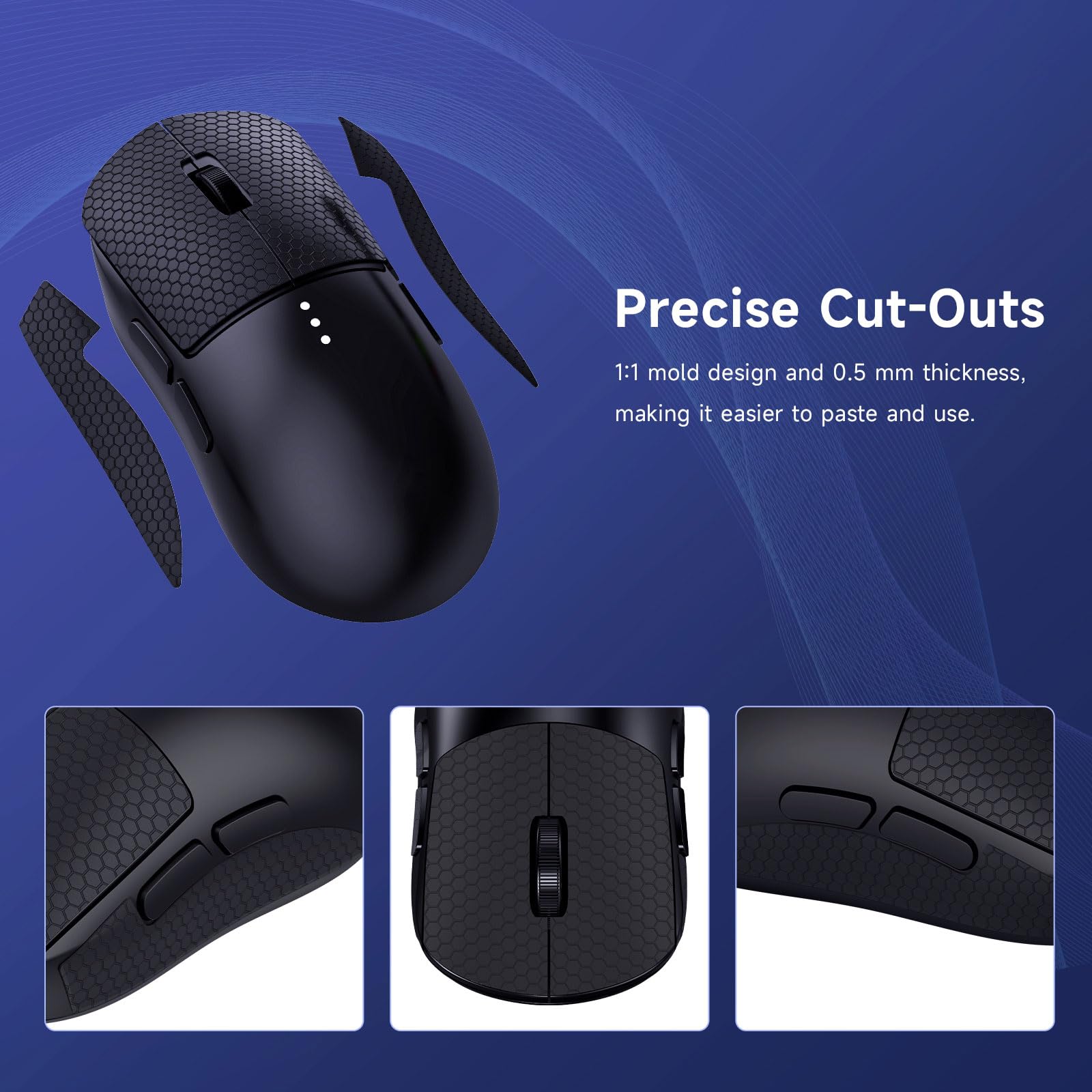 Nastro Grip Antiscivolo Per Mouse - Ultrasottile 0,4 Mm, PU, Per Pro Wireless GPW1, Gaming FPS, Stampa 6D, Leggero 4g - 3