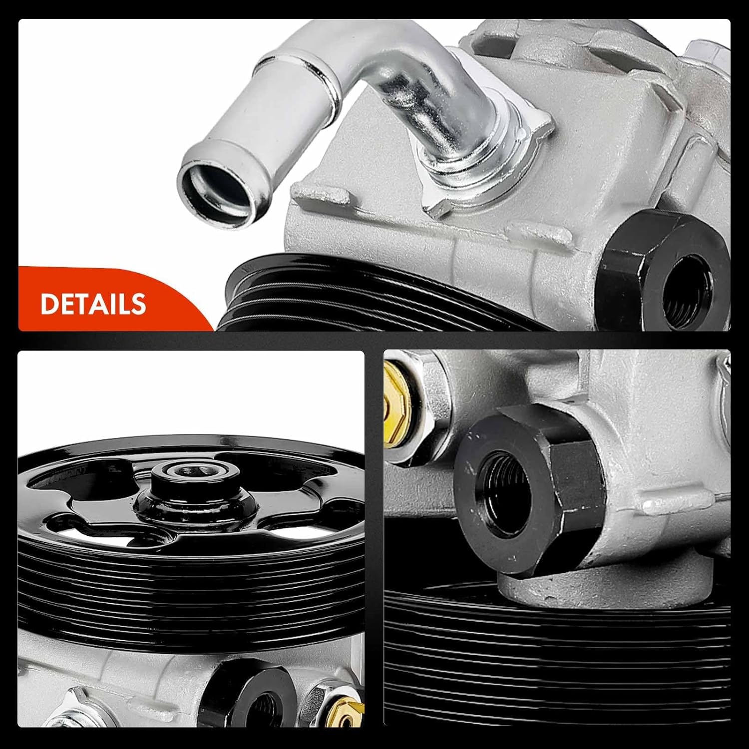 A-Premium Power Steering Pump, with Pulley, Compatible with Mazda 3 2007 2008 2009, L4 2.3L Turbocharged, Replace # B37F32600A