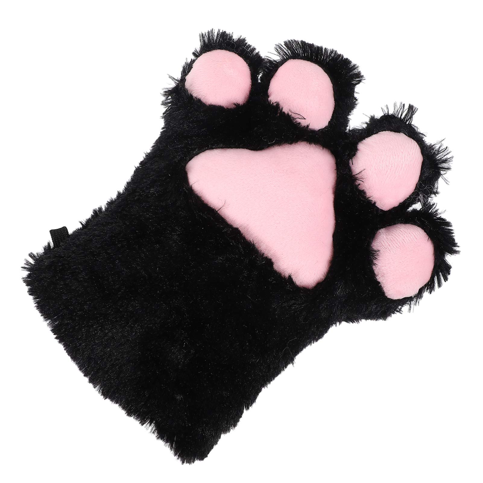 Toddmomy Womens Winter Warm Cat Paw Gloves Cosplay Cat Paw Unisex Thick Mittens For Party Supplies Costume Cosplay Performance Women Men Black