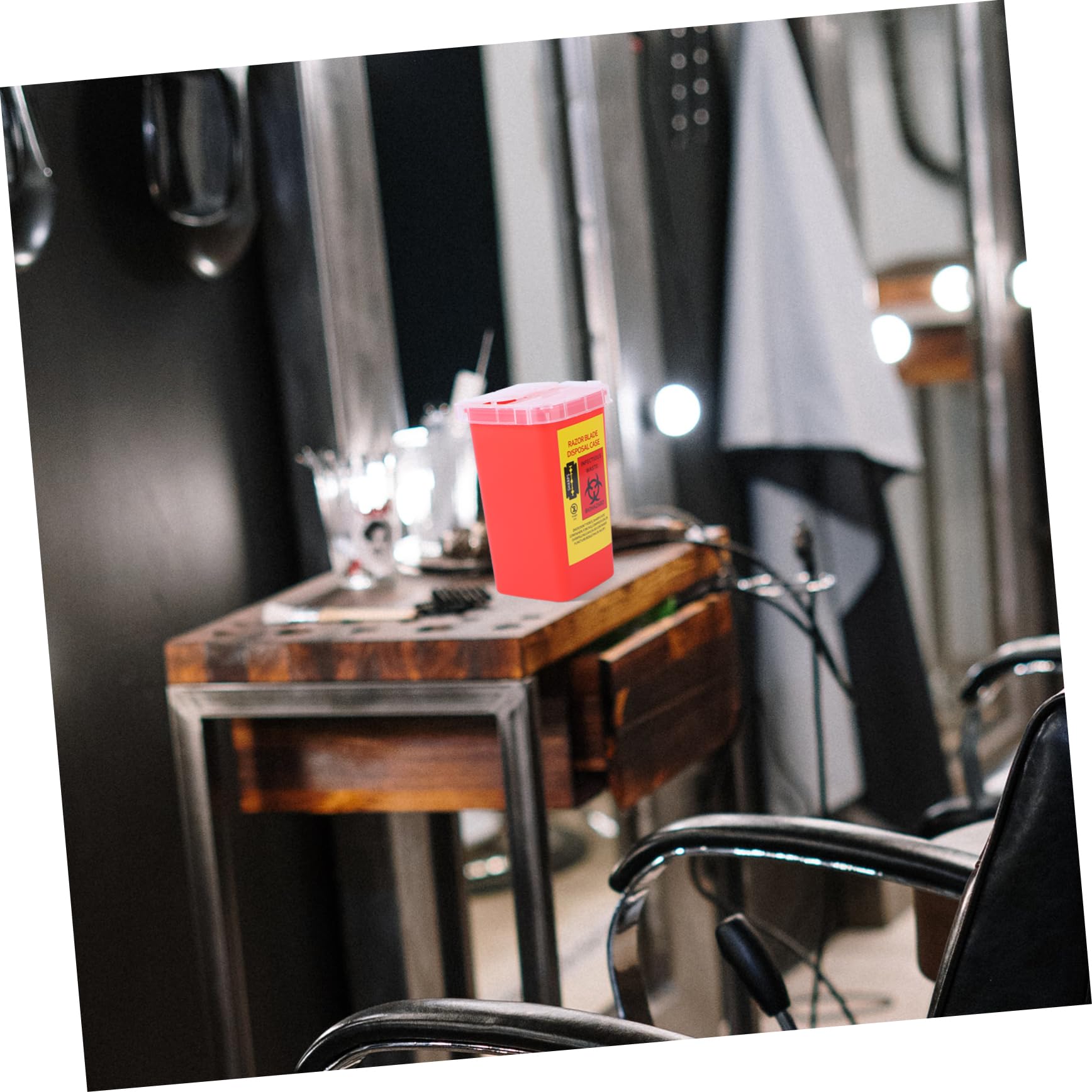POPETPOP 5pezzi Contenitore Per Lamette Usate Scatola Dispenser Plastica Per Barbershop e Saloni Con Coperchio Sicuro Facile Da Trasportare e Smaltire Rosso