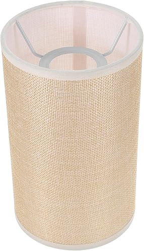 Miniatura 8 de Pantalla de lámpara de tambor, pantalla de lámpara cilíndrica de lino E27, lámpara de construcción de araña, luz de repuesto para lámpara de pie de