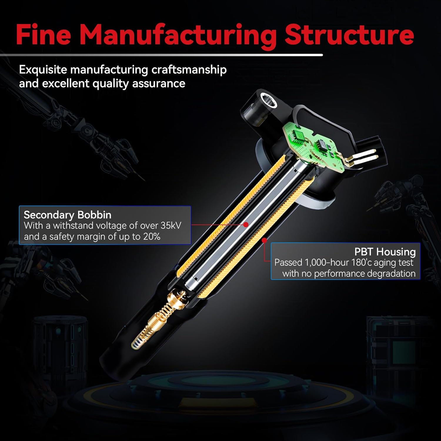 UF535 Ignition Coil Pack & 95983 Spark Plugs Fit for Mercedes-Benz C230 C280 CLK350 E350 ML350 SLK280 Dodge Sprinter 3500 2.5L 3.0L 3.5L 5.5L V6, Replaces C1691 5C1748